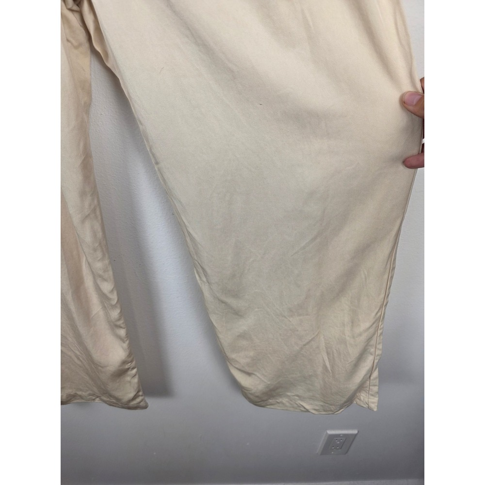 Reformation Cream Pleated High Waist‎ Wide Leg Tencel Trousers Pants 6P Petite - Picture 4 of 7